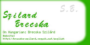 szilard brecska business card